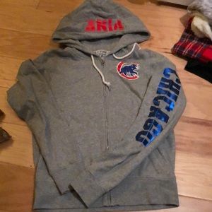 Cubs rhinestone Victoria’s Secret pink zip hoodie